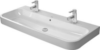 Duravit Möbel-Waschtisch Happy D.2, 120 x 50,5 cm, 2 Hahnlöcher, Überlauf, Hahnlochbank
