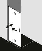 FORMAT Pro 2.0 Walk-In Pendel-Falttür, silber matt, links