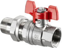 Oventrop Kugelhahn Optibal, PN 16, IG, Verschraubung AG, Messing vernickelt