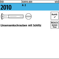 ISO 2010 A 2 Linsensenkschrauben mit Schlitz