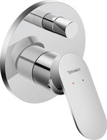 Duravit Fertigmontageset Wave, UP-Wannen-Einhebelmischer, Umsteller mit automatischer Rückstellung