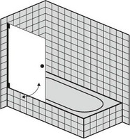 FORMAT Design 3.0 Ganzglas-Pendeltür auf Badewanne, HSP rahmenlos, Kristallglas hell