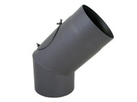 Bertrams Bogen, 45°, 2-tlg., feststehend, mit Tür, gussgrau