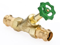 Bender Freistromventil 1580 Viega San-/Profipress, CR-Messing, beidseitig, ohne Entleerung