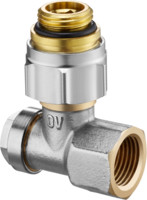 Oventrop Absperrwinkelverschraubung Combi 3, Messing vernickelt