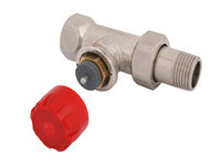 Schlösser Thermostat-Durchgangsventil 4805, voreinstellbar, Schutzkappe rot, vernickelt