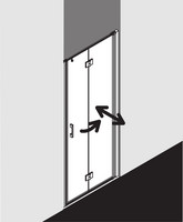 Kermi Pendel-Falttür LIGA, rechts, auf Duschwanne