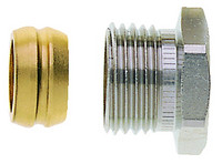 Heimeier Klemmverschraubung, Messing vernickelt