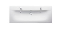 Duravit Möbel-Waschtisch Viu, 123 x 49 cm, 2 Hahnlöcher, mit Überlauf, Hahnlochbank