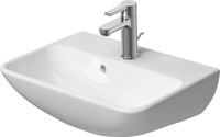 Duravit Waschtisch Me by Starck, 45 x 32 cm, Hahnloch vorgestochen, mit Überlauf, Hahnlochbank