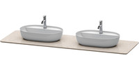 Duravit Waschtisch-Konsole Luv, 178,3 x 59,5 x 2 cm, aus Quarzstein, 2 Ausschnitte