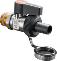 Oventrop KFE-Kugelhahn Optiflex, für Solar, mit Schlauchverschraubung und Verschlusskappe, Messing vernickelt,