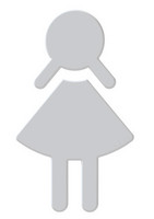 HEWI Symbol Frau 801, 90 x 151 x 3 mm, selbstklebend