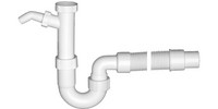 ASW Spülengeruchsverschluss, PP weiß, Schlauchanschluss einfach