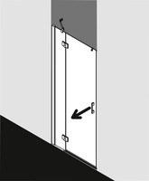 FORMAT Pro 2.0 Schwingtür mit Festfeld in Nische, silber hochglanz, links