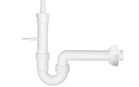 ASW Röhrengeruchsverschluss, PP weiß, mit Wandhalterung, für Geräte