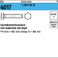 ISO 4017 1.4571 (A 5) Sechskantschrauben mit Gewinde bis Kopf