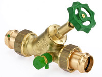 Bender Freistromventil 1529 Viega San-/Profi-Press, CR-Messing, mit Entleerung