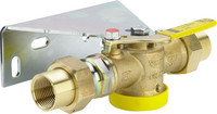 Viega Gaszählerkugelhahn G2112.1S, Messing, Durchgang, mit Gasströmungswächter K