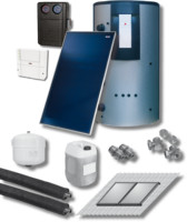 Wolf Paket Sonnenkollektor TopSon F3-1-SM2-2, mit Pufferspeicher, mit Zonenventil
