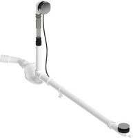 Duravit Ab-/Überlaufgarnitur Quadroval, Ø 5,2 cm, Bowdenzuglänge 110 cm, chrom