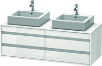 Duravit Waschtisch-Unterschrank Ketho, 140 x 55 x 49,6 cm, für Aufsatzbecken, 4 Schubkästen