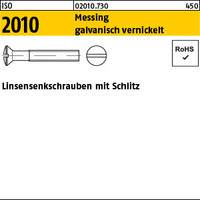 ISO 2010 Messing galvanisch vernickelt Linsensenkschrauben mit Schlitz