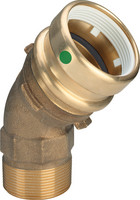 Viega Übergangsbogen Geopress 9626.2TW, 45°, Rotguss, mit SC-Contur