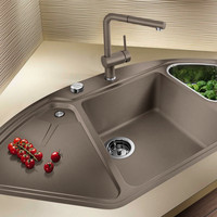 Blanco Spüle BLANCODELTA ll-F SILGRANIT, mit Ablauffernbedienung/Zubehör