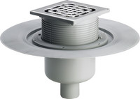 Viega Bodenablauf Advantix 4951.1, Kunststoff grau, mit senkrechtem Ablaufstutzen