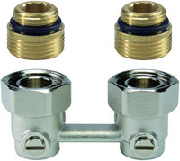 Resideo Verschraubung Verafix-VKE, Eck, Press-Messing, 2-Rohr