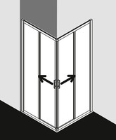 FORMAT Pro 2.0 Gleittür-Eckeinstiegshälfte 2-tlg., silber matt, rechts