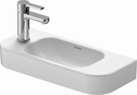 Duravit Handwaschbecken Happy D.2, 50 x 22 cm, ohne Überlauf, mit Hahnlochbank