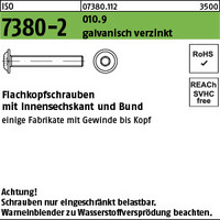 ISO 7380-2 010.9 galvanisch verzinkt Flachkopfschrauben mit Innensechskant und B