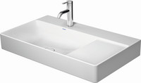 Duravit Möbel-Waschtisch asymmetrisch geschliffen DuraSquare, 80 x 47 cm, ohne Überlauf, mit Hahnlochbank, Becken links