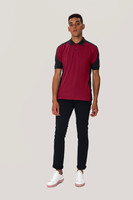 HAKRO Poloshirt Contrast Mikralinar®,weinrot/anthrazit,Gr.XS-6XL