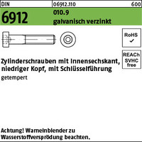 DIN 6912 010.9 galvanisch verzinkt Zylinderschrauben mit Innensechskant, niedrig
