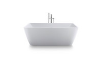 Duravit Badewanne DuraSquare, freistehend, 2 Rückenschrägen, matt-weiß