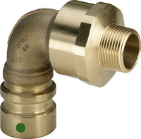 Viega Anschlussbogen Geopress 9620.1TW, 90°, Rotguss, SC-Contur, drehbar 360°