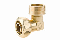 BEULCO PE-Winkelstück 66302, 90°, Messing, Stützrohr fest