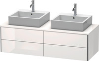 Duravit Waschtisch-Unterschrank XSquare, 140 x 54,8 x 40 cm, 4 Schubkästen, Becken beidseitig, wandhängend