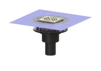 Kessel Bodenablauf Ecoguss, Grundkörper, Aufsatzstück mit Schlitzrost