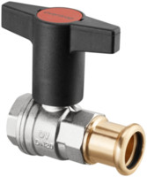 Oventrop Kugelhahn Optibal, PN 16, einerseits Pressanschluss, Messing vernickelt