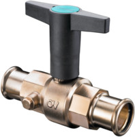 Oventrop Trinkwasserkugelhahn Optibal TW, beiderseits Pressanschluss, Rotguss, mit Entleerung