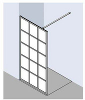 FORMAT Walk In Duschabtrennung, ESG klar Clean, schwarz soft, Dekor Profil