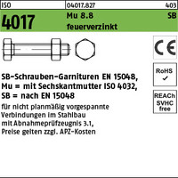 ISO 4017 Mu 8.8 SB feuerverzinkt SB-Schrauben-Garnituren EN 15048, mit Sechskant