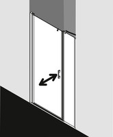 FORMAT Pro 2.0 Pendeltür/Festfeld 1-flügelig, silber hochglanz, links