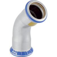 Geberit Gas-Bogen Mapress, 45°, Edelstahl