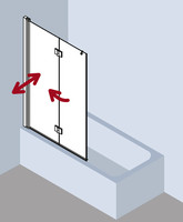 FORMAT Pro 2.0 Badewannen-Faltwand, silber hochglanz, rechts