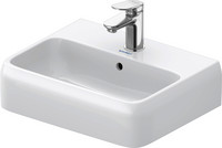 Duravit Handwaschbecken Qatego, 45 x 35 cm, mit Hahnloch, Überlauf, Hahnlochbank